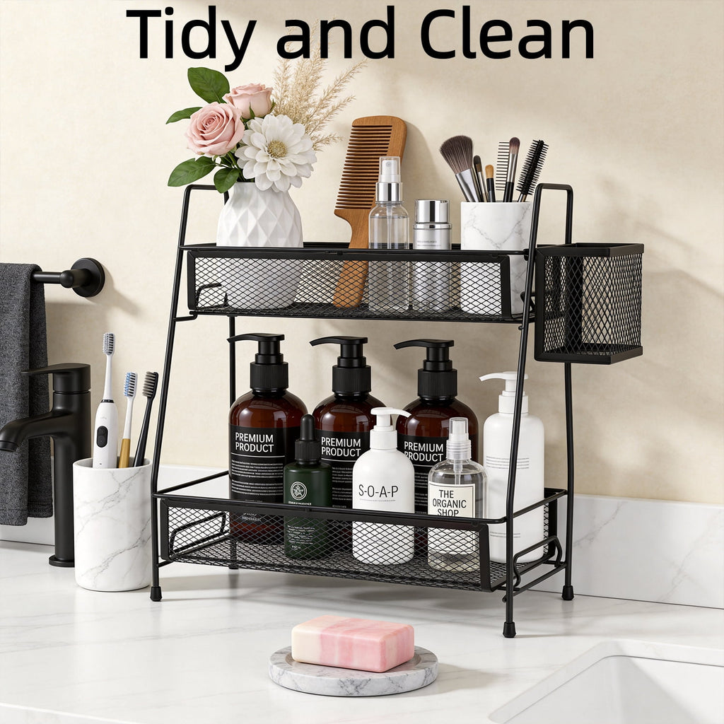 Bathroom Counter Organizer, 2 Tier Vanity Organizer and Storage for Cosmetic Skincare Perfume, Storage Organizers for... - Image 4