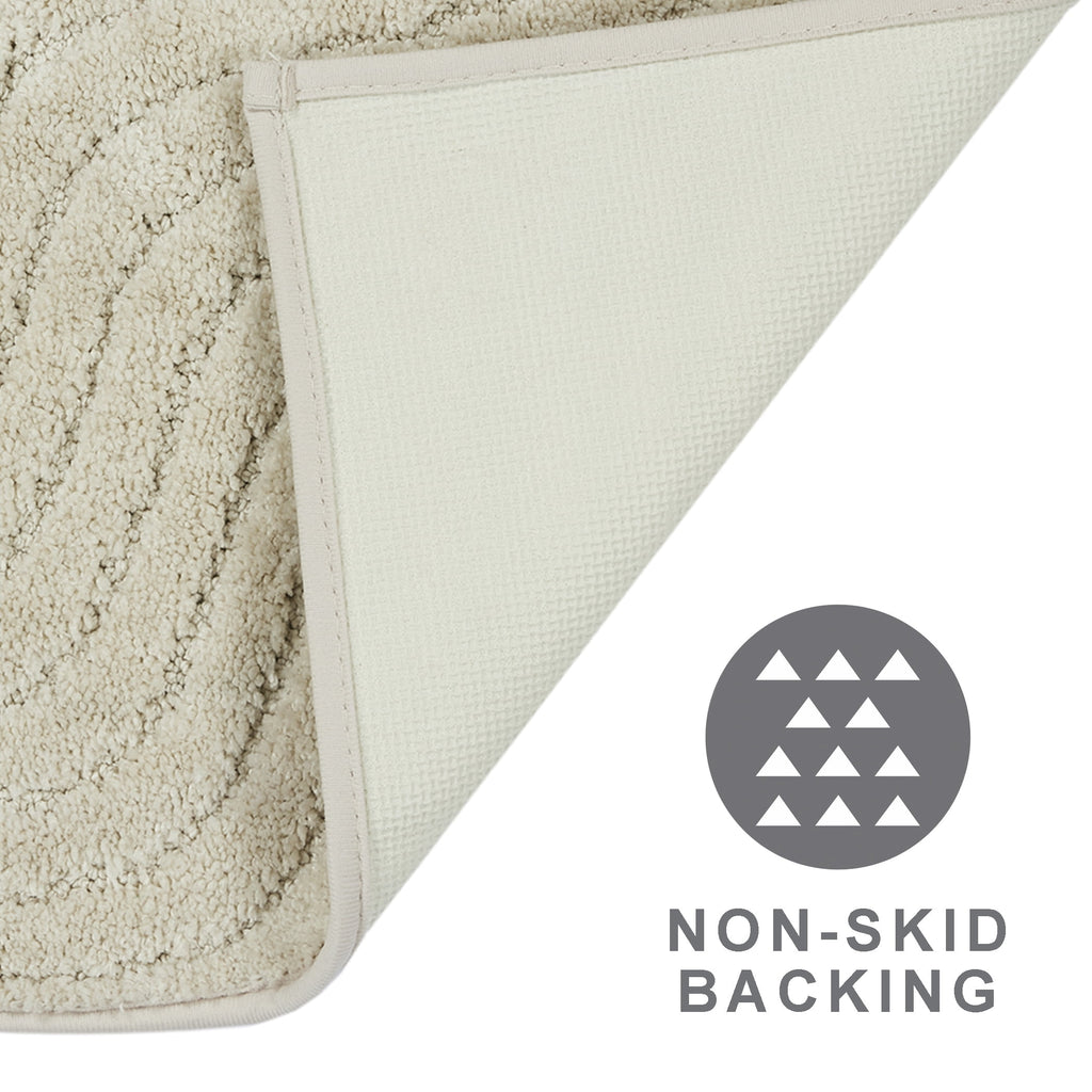 2 Piece Bath Rug Set, Papyrus Beige, 17" x 24" & 20" x 30" - Image 4