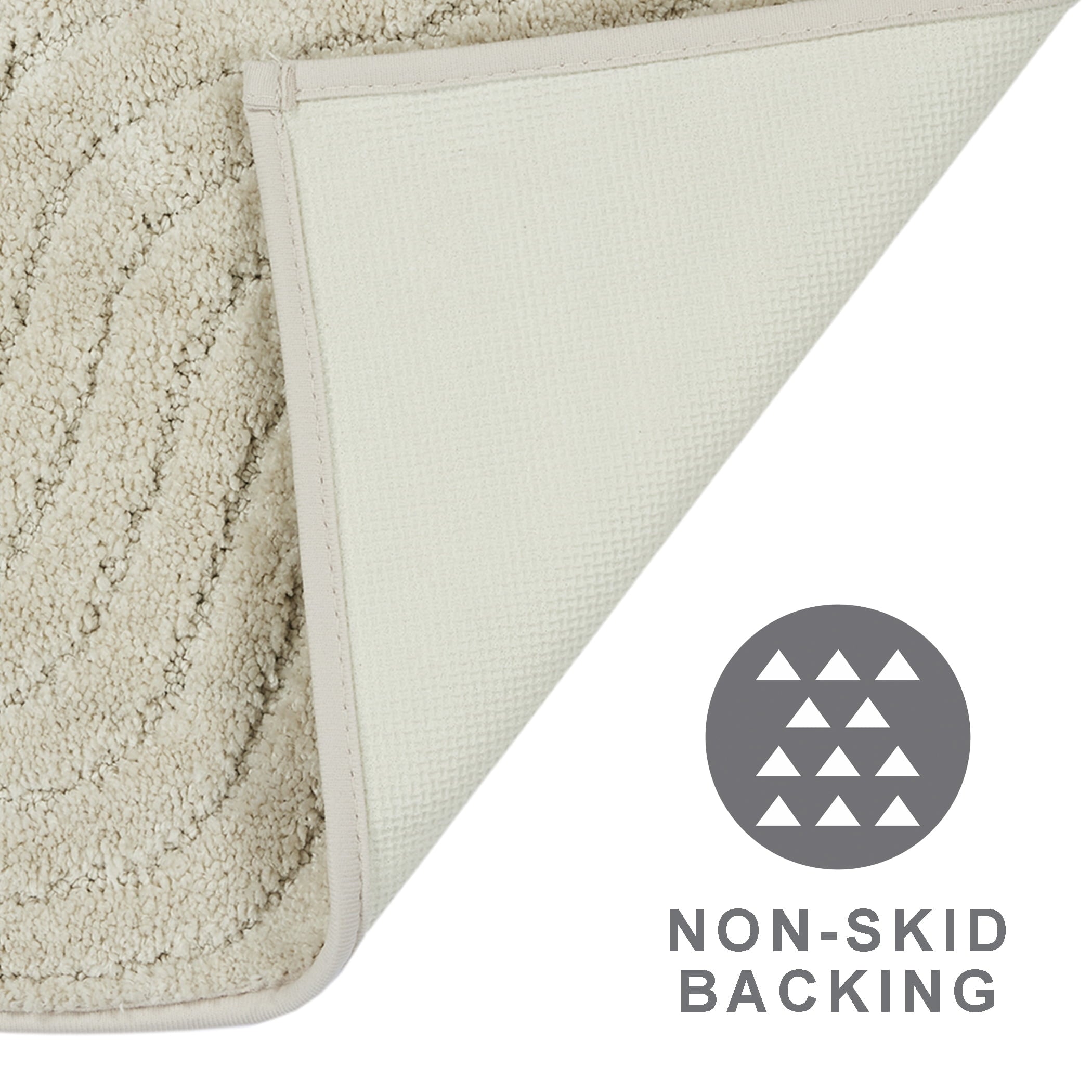 2 Piece Bath Rug Set, Papyrus Beige, 17" x 24" & 20" x 30" - Image 4