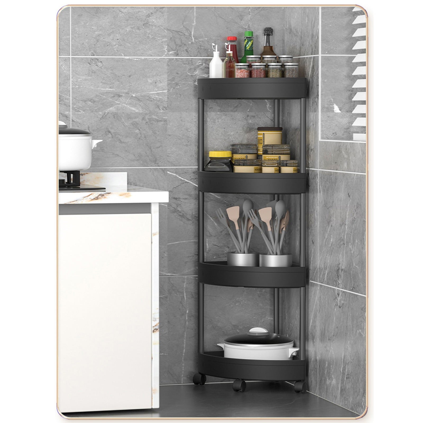 Bathroom Corner Organizer with Drainage System - Space Efficient Storage Shelf for Toiletries - Image 4