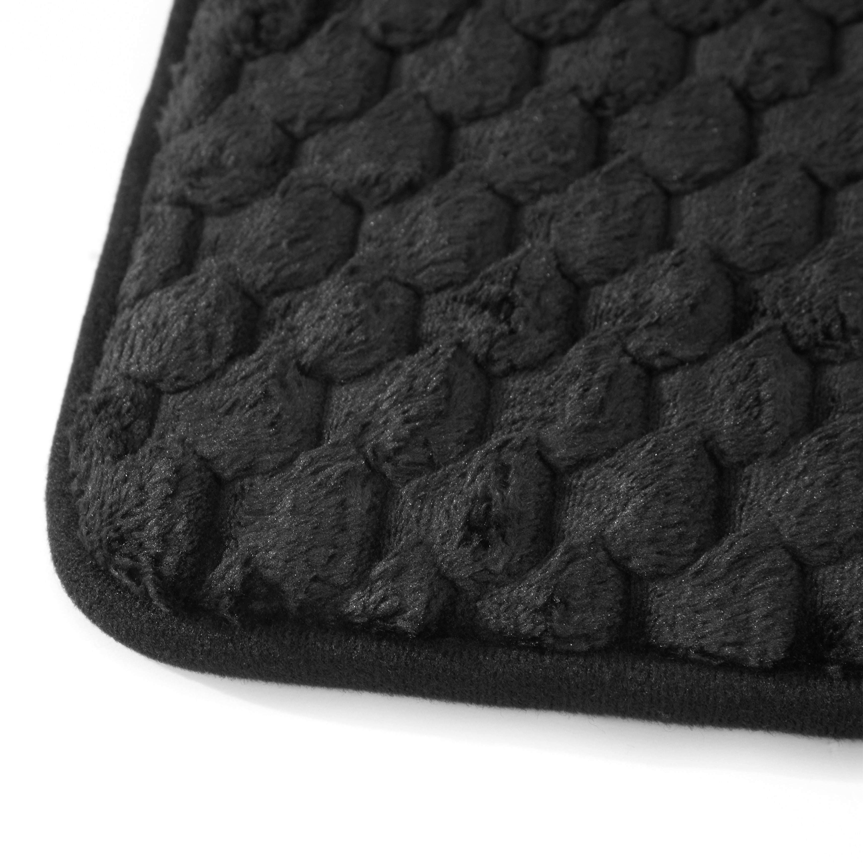 Black Tile Bubble Pattern 2-Piece Bath Rug Set - Image 2