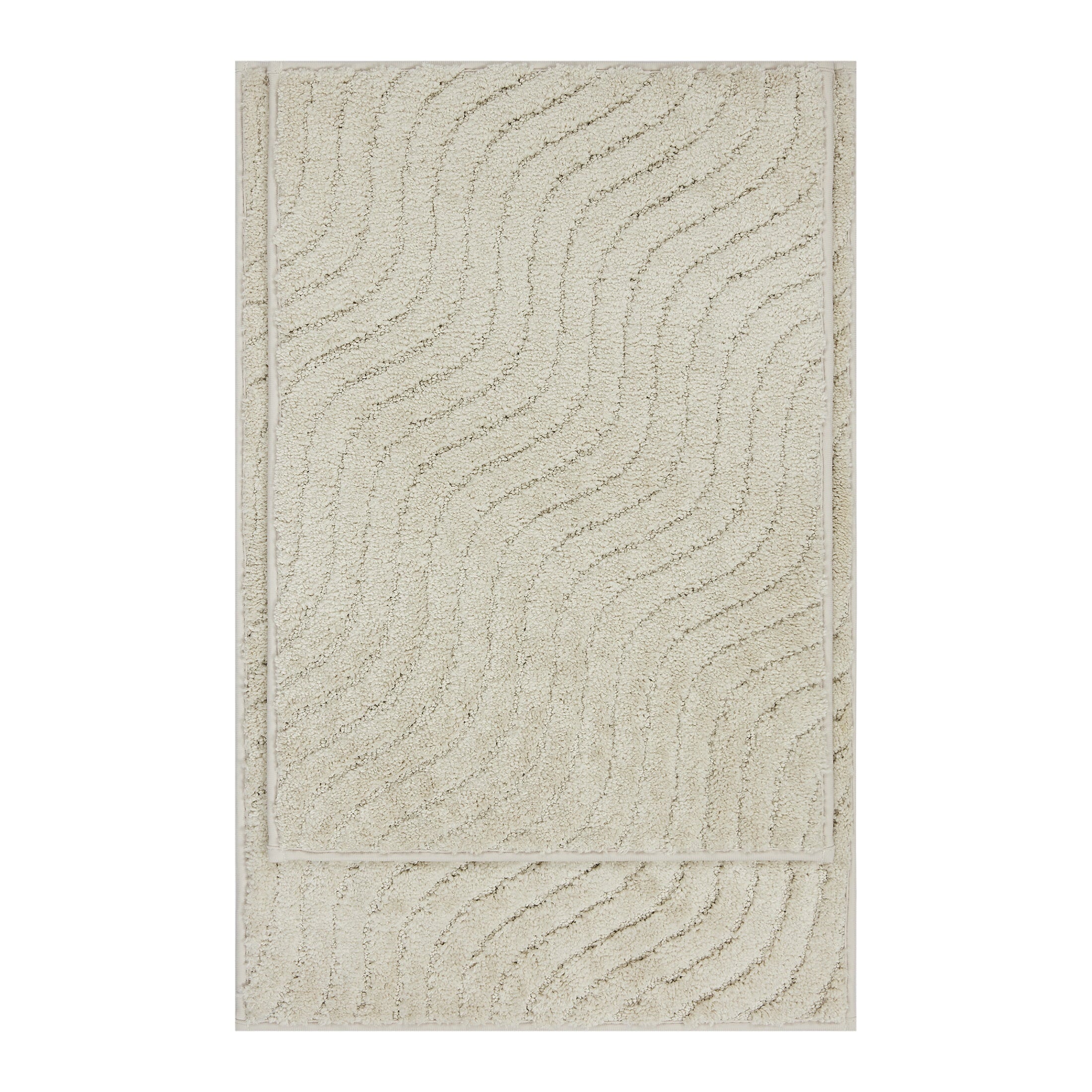 2 Piece Bath Rug Set, Papyrus Beige, 17" x 24" & 20" x 30" - Image 2