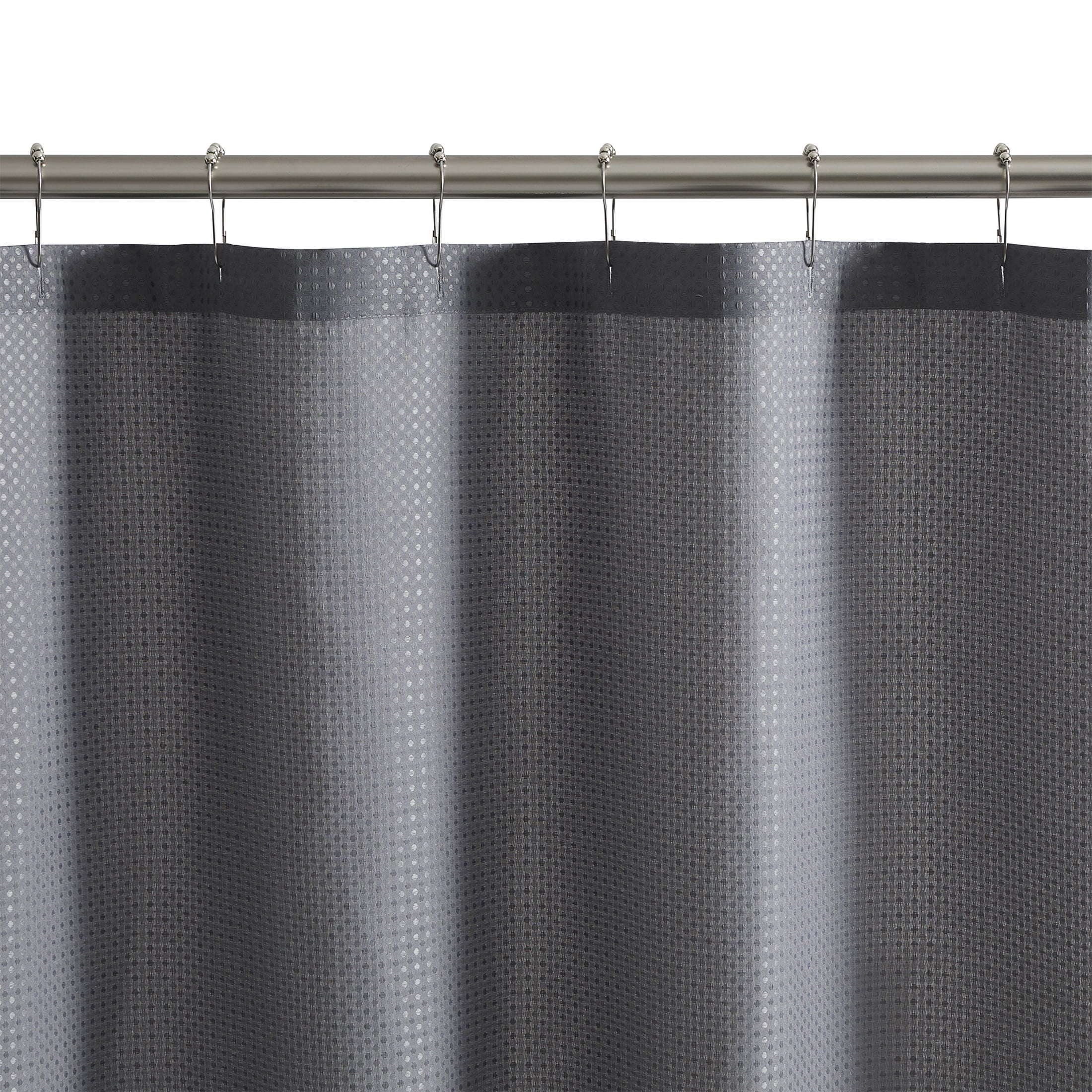 13 Piece Shower Curtain and Hook Set, 72 x 72, Grey - Image 3