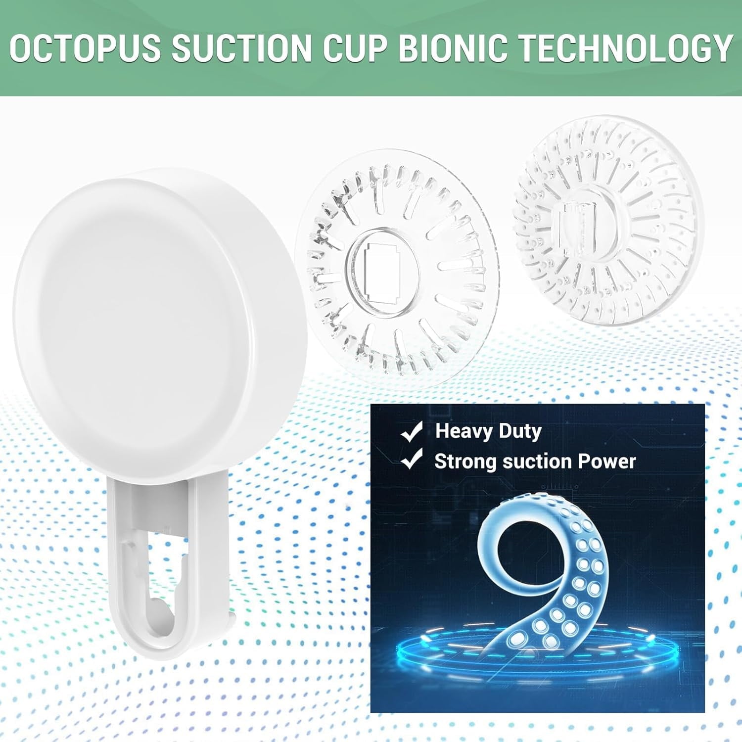 2 Pack, Shelves Suction Cup, No Drilling Removable Organizer - Powerful Waterproof Bathroom Storage Max Hold 22lbs - Image 4