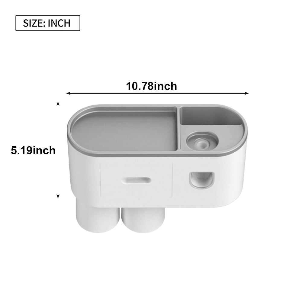for Bathroom, Toothpaste and Dispenser,Wall Mounted Cup with Brush Sink, Cup, Cosmetic Drawer and Storage Tray White - Image 3
