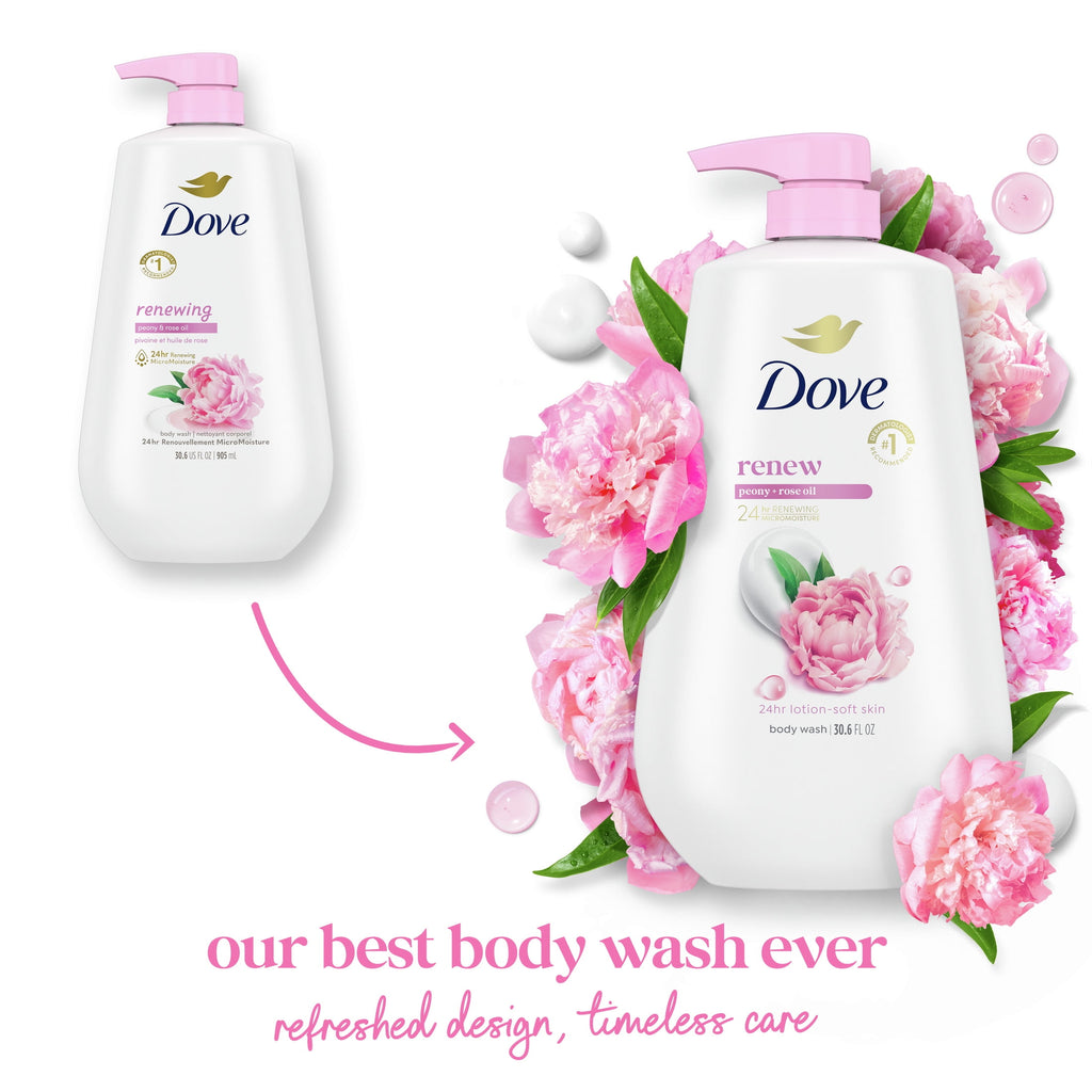 for Women Moisturizing Renew Peony & Rose Oil Cleanser All Skin, 30.6 oz with Pump - Image 3