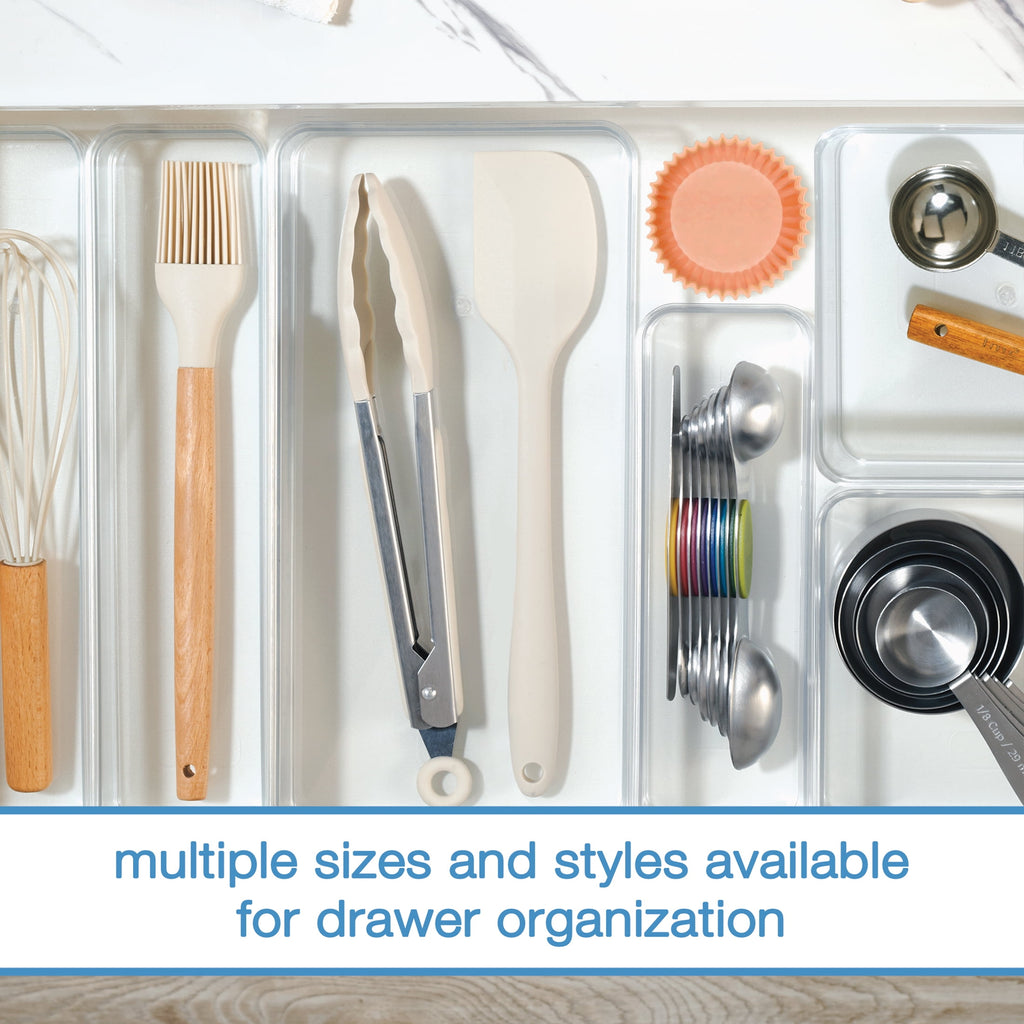 Extra Large Clear Plastic Wide Drawer Storage Organizer Tray, Kitchen, Cabinet, Desk and Bathroom Drawer Organizer fo... - Image 5