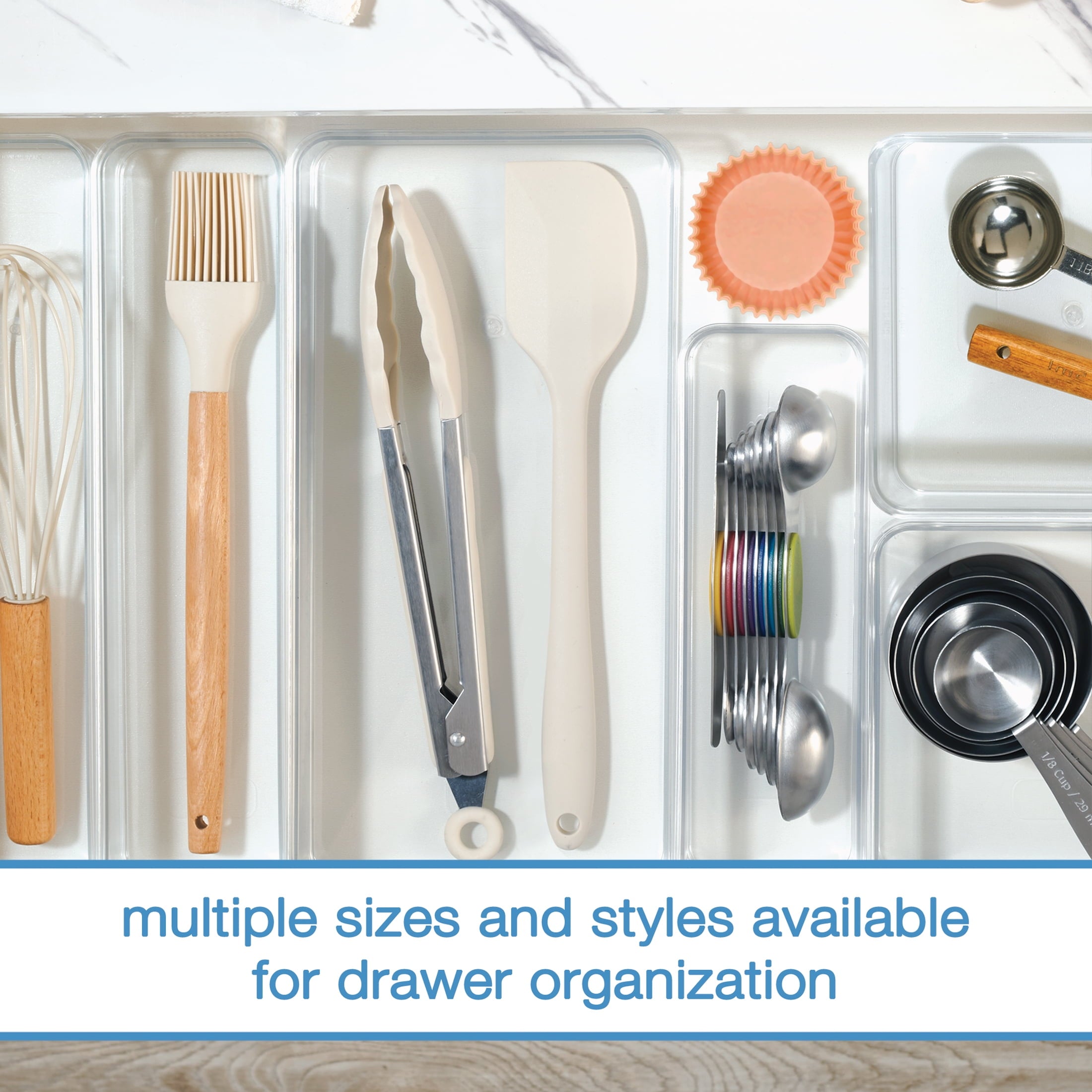 Extra Large Clear Plastic Wide Drawer Storage Organizer Tray, Kitchen, Cabinet, Desk and Bathroom Drawer Organizer fo... - Image 5