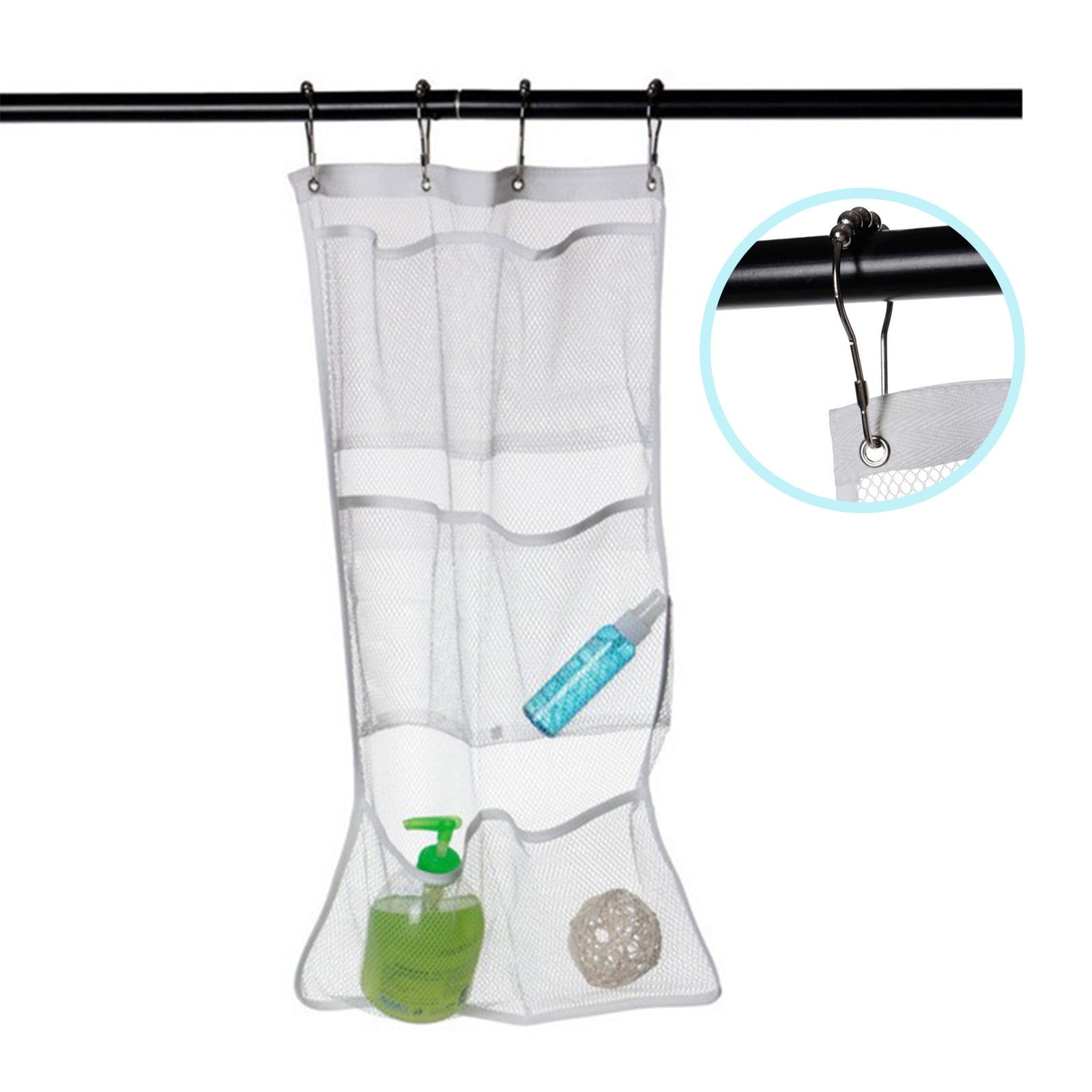 Pockets Hold, Shower Organizer, Shower Caddy or Bathroom Organizer with Quick Drying , 6 Pockets to Hold Shampoo, Soa... - Image 2