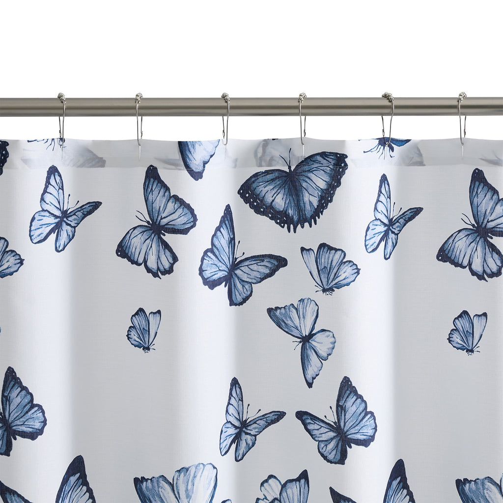 13 Piece Shower Curtain and Hook Set, 72 x 72, Blue - Image 4