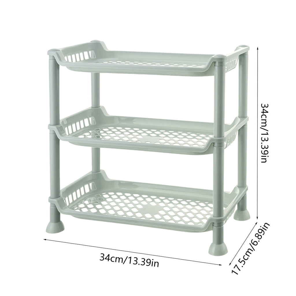 3 Tier Shower Multifunctional Makeup Storage Shelf, 13.4x13.4x6.9in Floor Storage Rack, Plastic Organizer for Kitchen Bedroom Bathroom Offic - Image 4