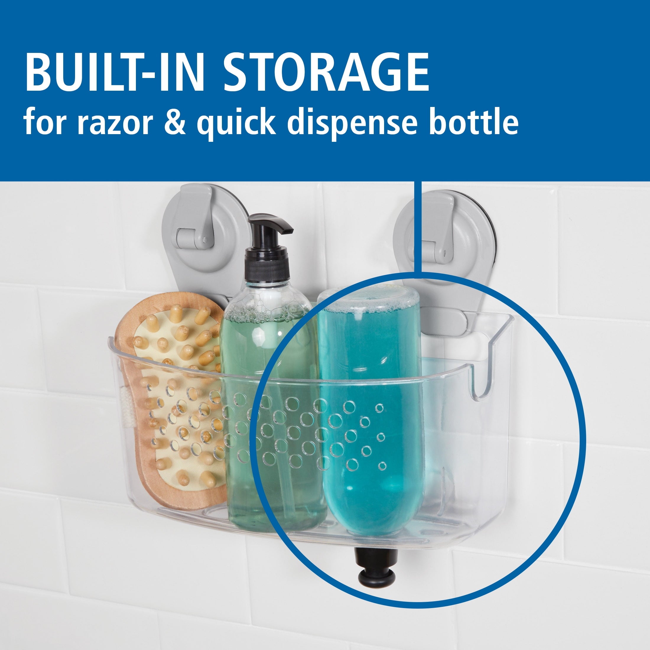 Clear Wall-Mounted Suction Bath Basket, Easy to Install, No Tools Needed - Image 4