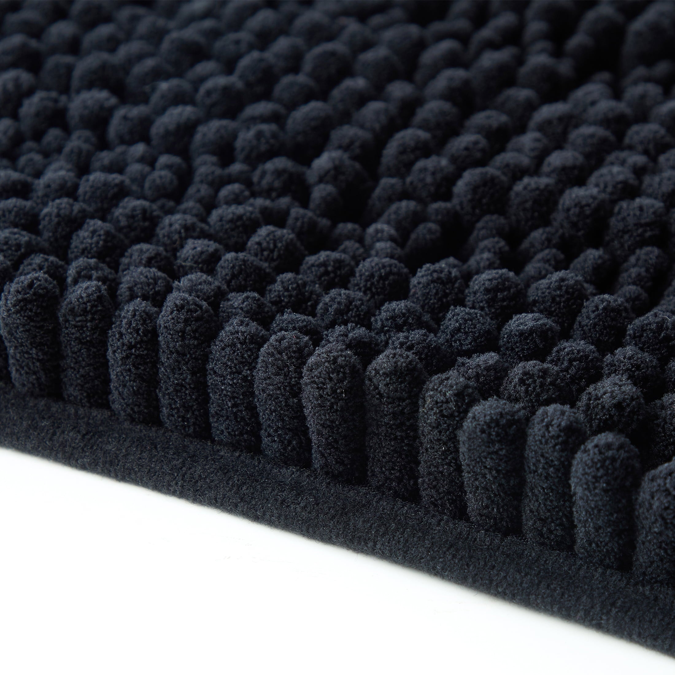 Black Chenille Polyester Bath Rug Set, 2-Piece - Image 5