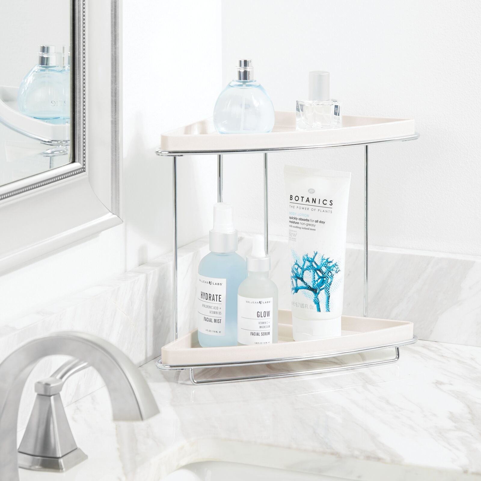 2-Tier Bathroom Freestanding Organizer Shelf - Cream - Image 2