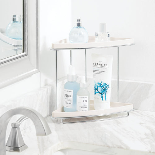 2-Tier Bathroom Freestanding Organizer Shelf - Cream - Image 2