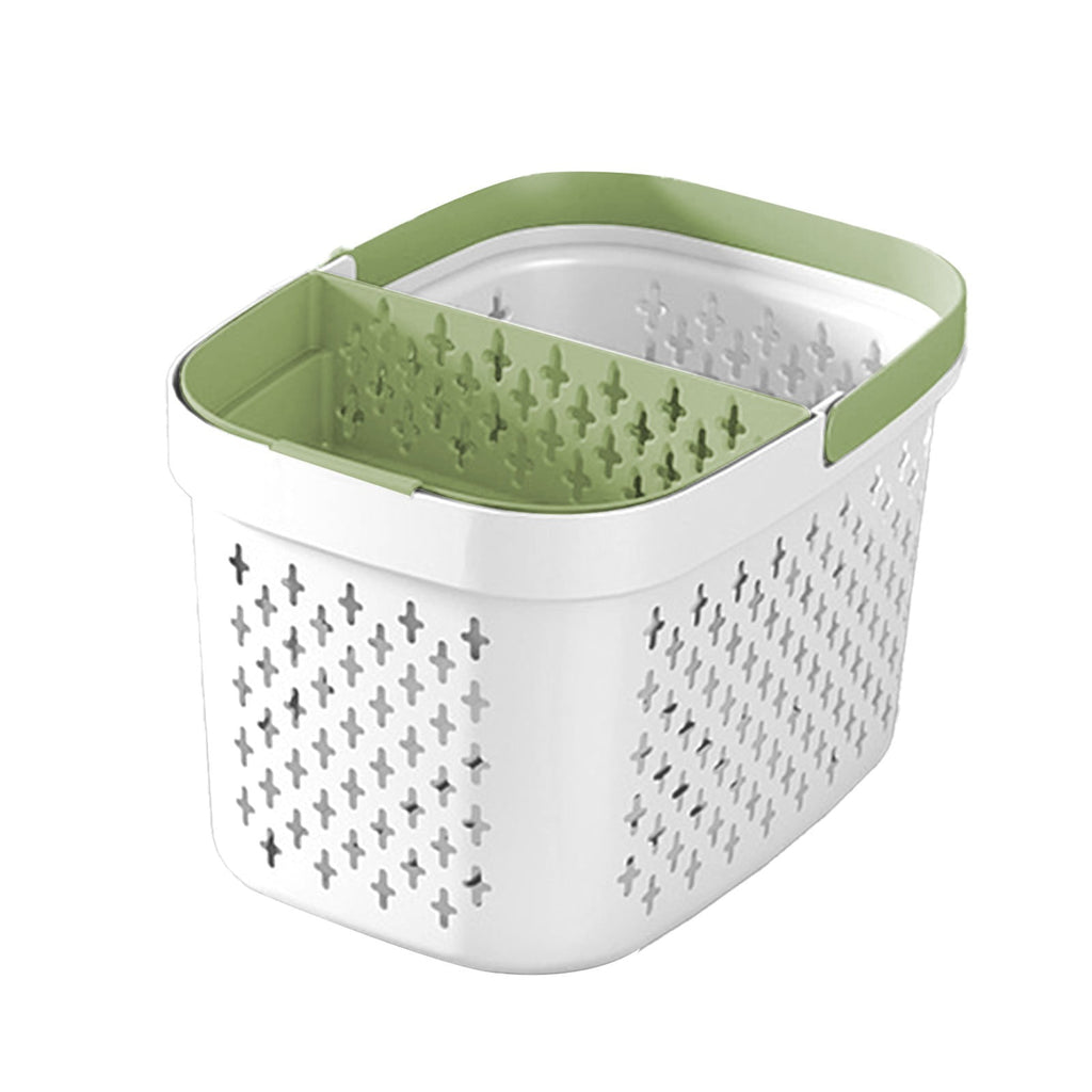 Organizer Bathroom Caddy Handheld Bath Storage Large Capacity Hollow Drain Partition Adjustable Handle College Dorm 1pc - Image 2