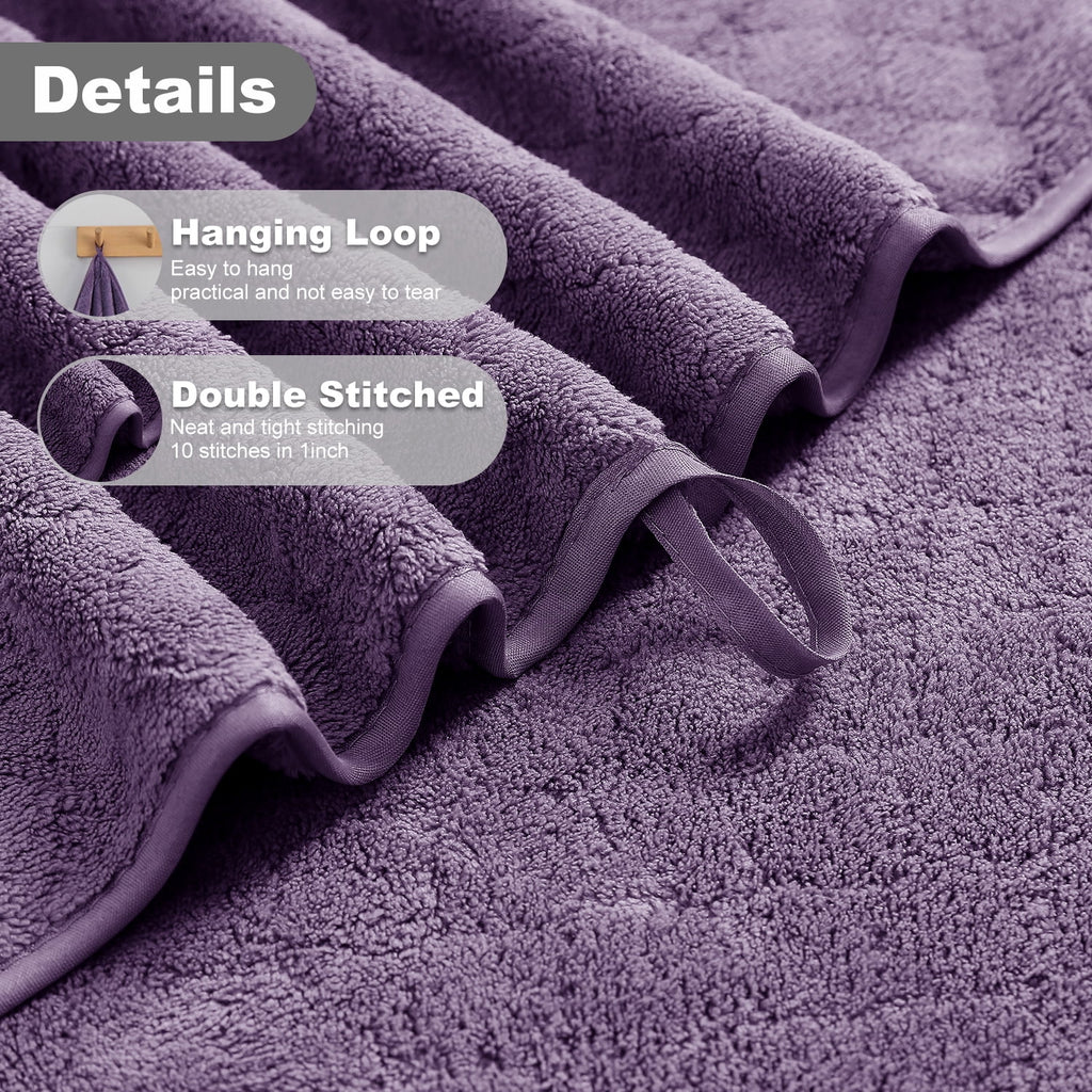 Smuge 18 pcs Bath Towel Sets, Include 6 Bath Sheet Towels, 6 Hand Towels, 6 Washcloths, Soft Microfiber Highly Absorbent Shower Towel for Ba - Image 3