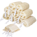 9 Pack Natural Loofah Sponge, Unbleached, 3.9x2.36 in Natural Loofah Exfoliating Bath Scrubber for Adults, Men and Wo...
