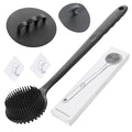 3-Pack Silicone Back Scrubber Set with 14" Long Handle, Body and Face Brushes + 2 Hooks - Deep Exfoliating and Lather...