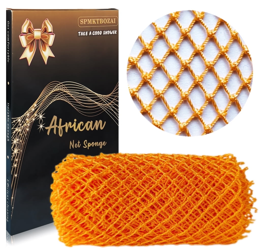 Authentic, Exfoliating Real Black Owned, Bath Back Scrubber, Body Exfoliator Shower Bath Accessories (Orange Color)