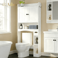 Aiho 70.3" Tall Over the Toilet Storage Cabinet, Bathroom Organizer Above Toilet with Adjustable Shelves & 2 Side Hooks, Space Saver for Bat