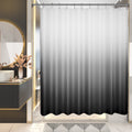 AmazerBath Shower Curtain, Gradual Black Fabric Shower Curtain Set with 12 Shower Curtain Hooks, Farmhouse Cloth Black and White Shower Curt