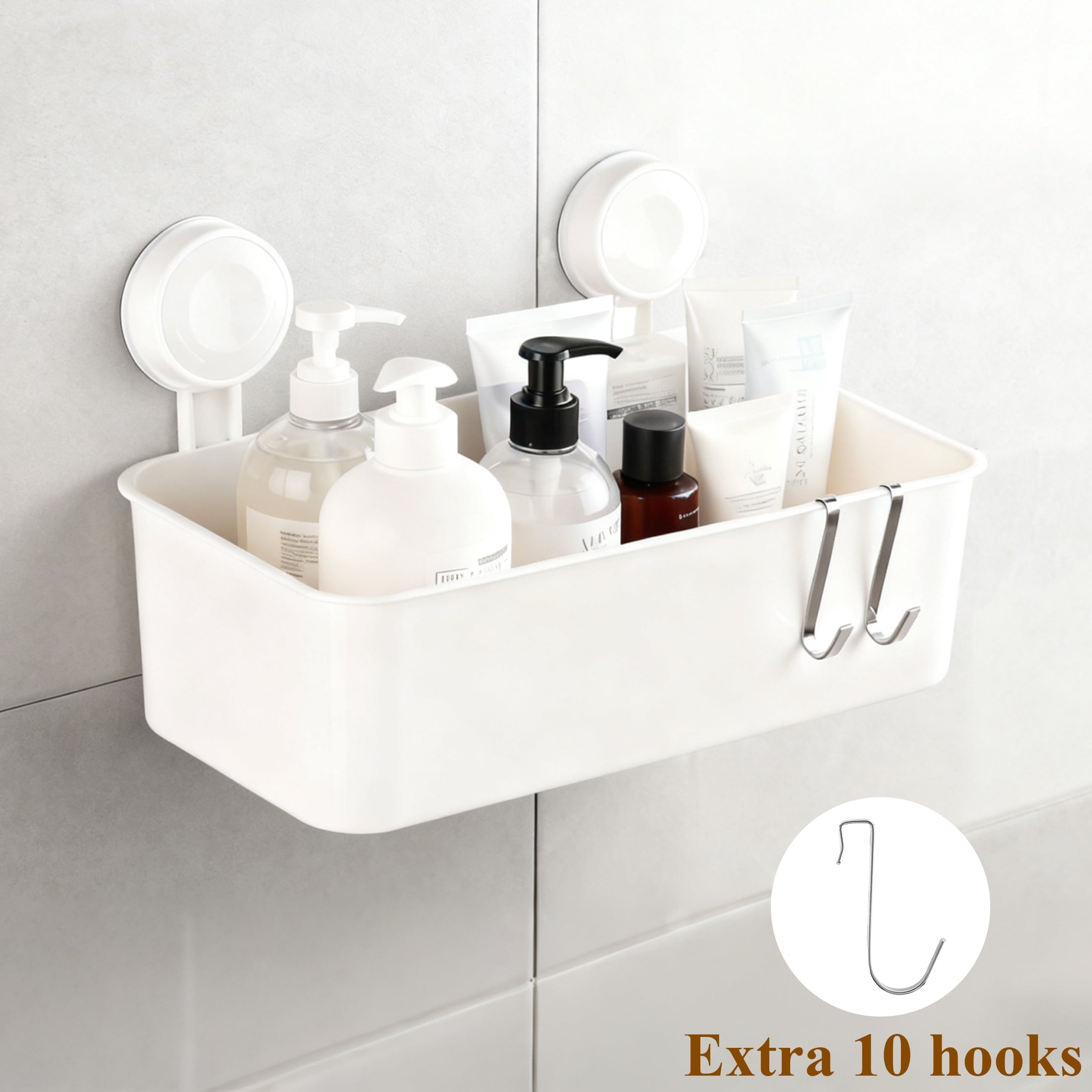 Cup Shower Caddy, Heavy Duty Bathroom Shower Shelf Organizer, Waterproof Removable No Drilling Strong Holds 12lbs for...