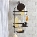 Better Homes & Gardens Matte Black Hanging Shower Caddy with Lock-Top and Soap Tray