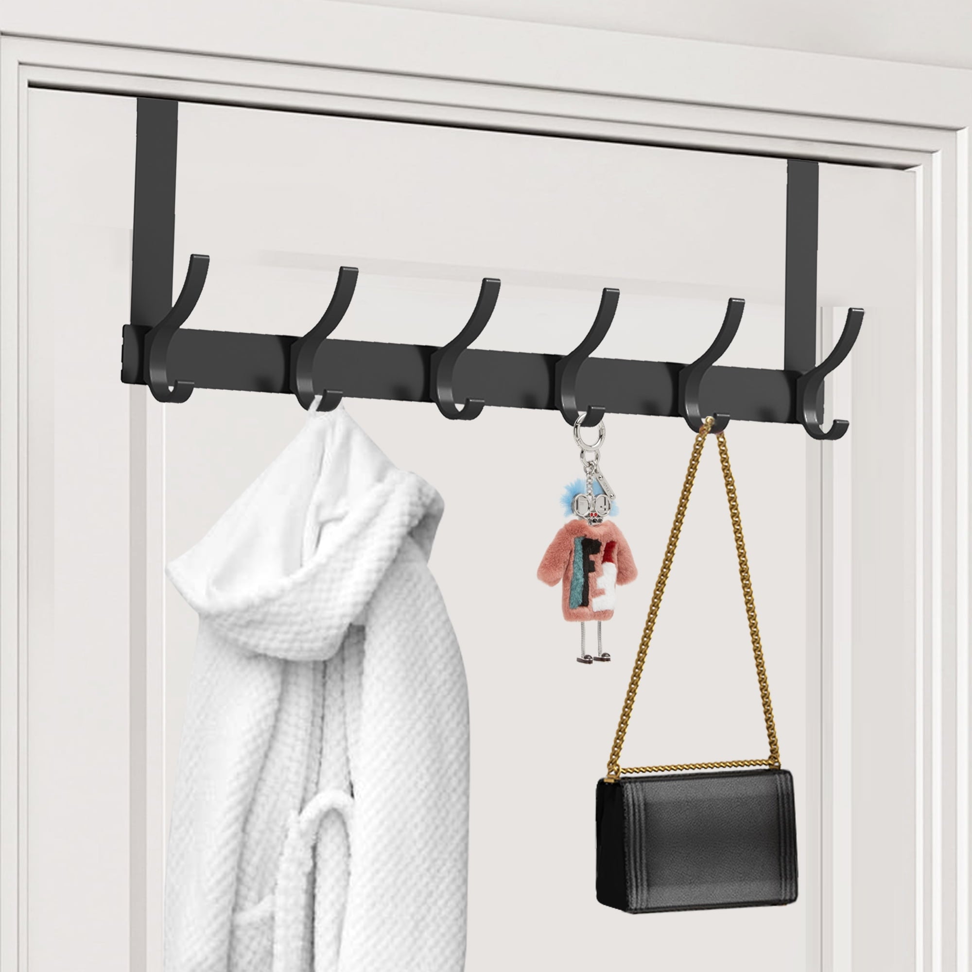 The Door Hook, Door Towel Rack with 6-Dual Coat Hooks,Door Hanger,Door Coat Hanger, The Door Coat Rack,Door Hooks for...