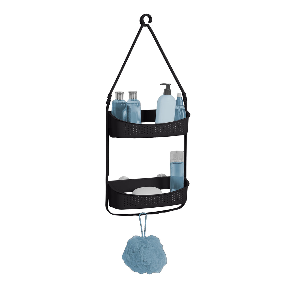 Bath Bliss 2 Way Convertible Shower Caddy, Matte Black