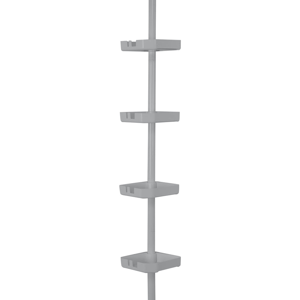 Bath Bliss 4 Tier Corner Shower Organizer Caddy in Grey