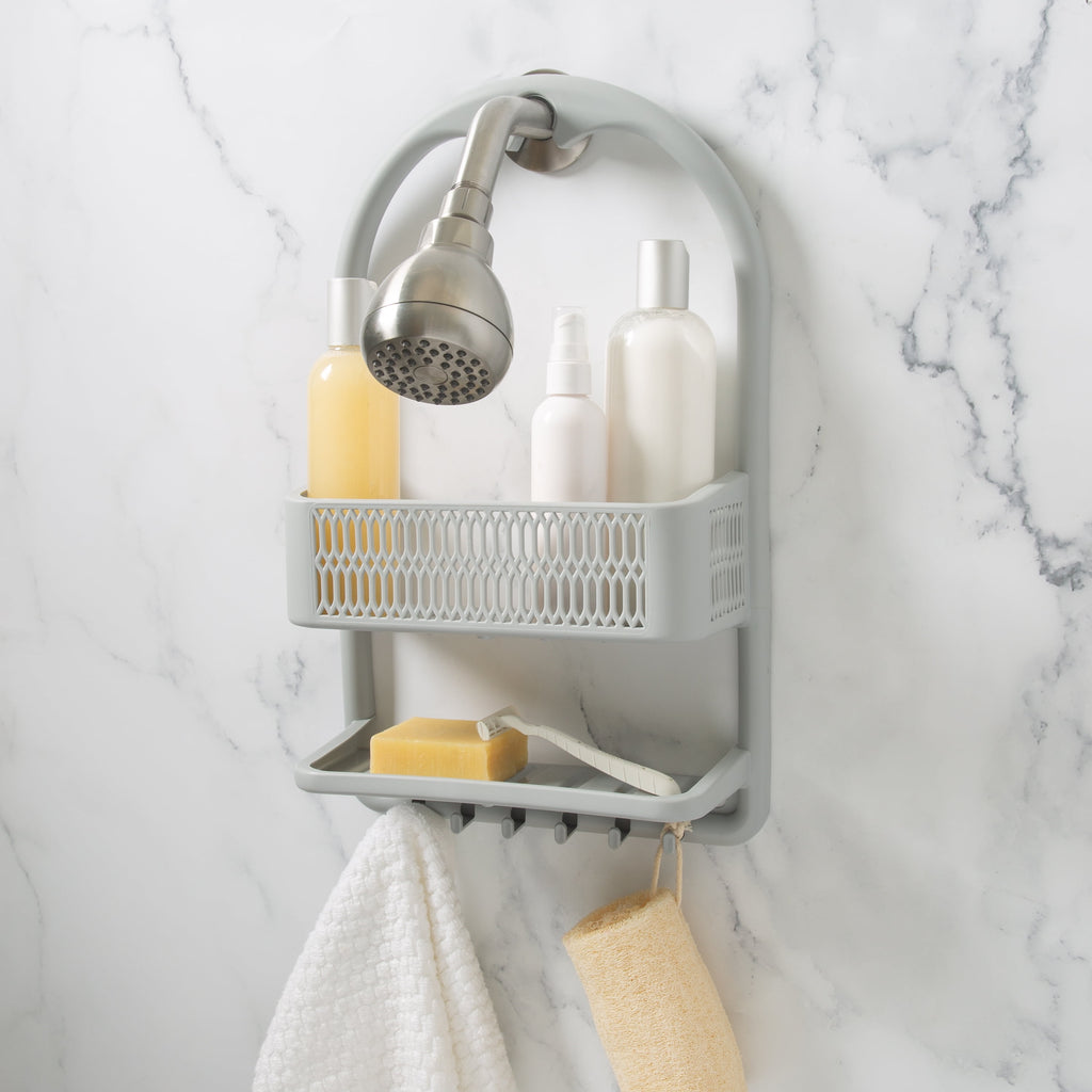 Plastic Shower Caddy, Gray