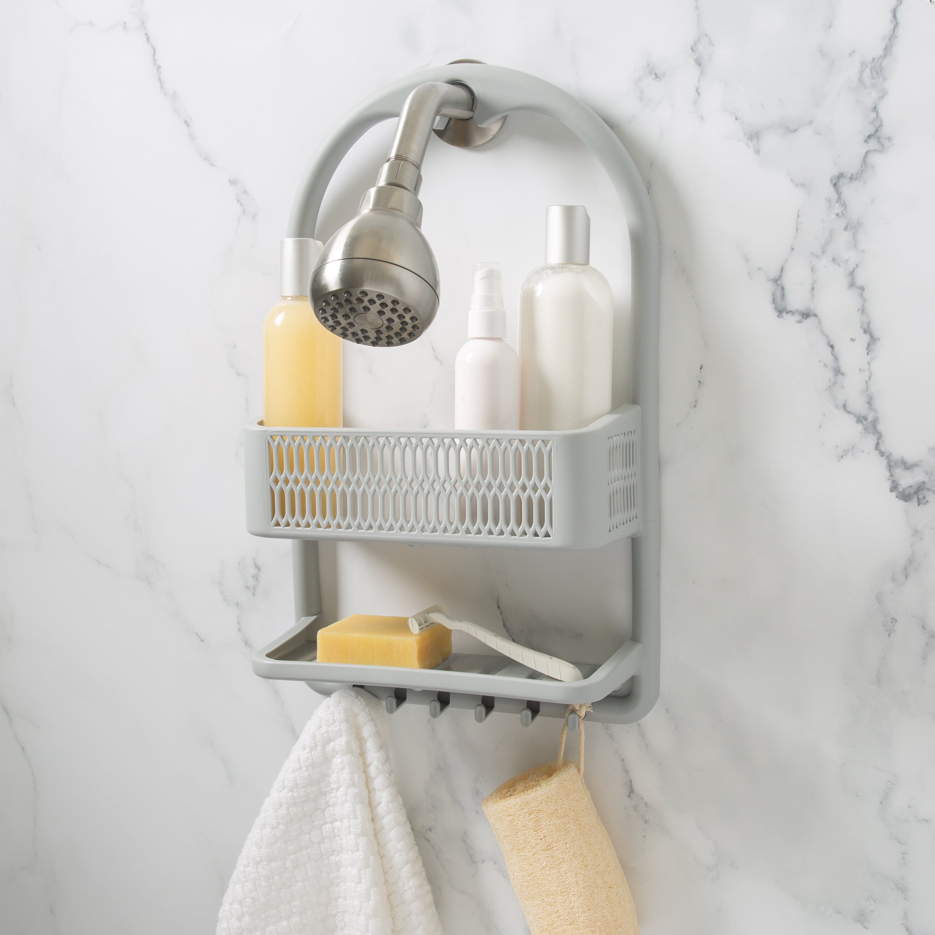 Plastic Shower Caddy, Gray