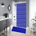 Bathroom Décor Bathtub Shower Curtain With 12 Hooks and Matching Bath Mat Rug Non Slip Super Soft Chenille Feathers R...