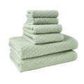 6-Piece Dot Bath Towel Set, Soft 100% Cotton, Sage Green
