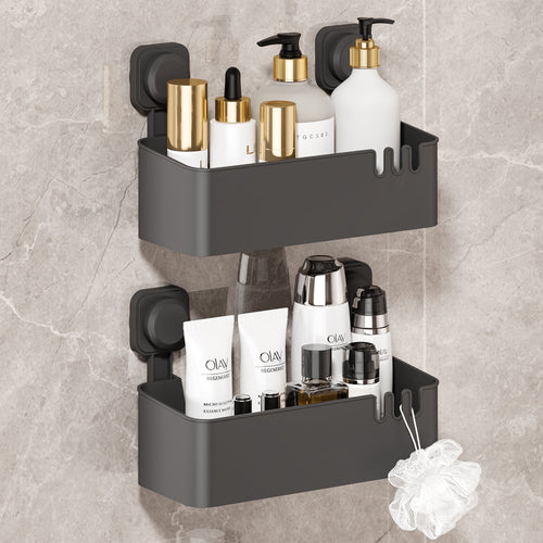 2 Pack Shower Caddy Suction Cup, Heavy Duty Shower Organizer Removable Bathroom Shelf for Shower, Shampoo, Wall Mount...