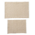 Cotton Diamond Bath Rug Set, Beige, 2 Piece, 17" x 24" & 20" x 30"
