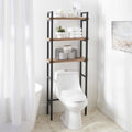 Jace 3-Shelf over-the-Toilet Rack with Black Frame and Oak Shelves