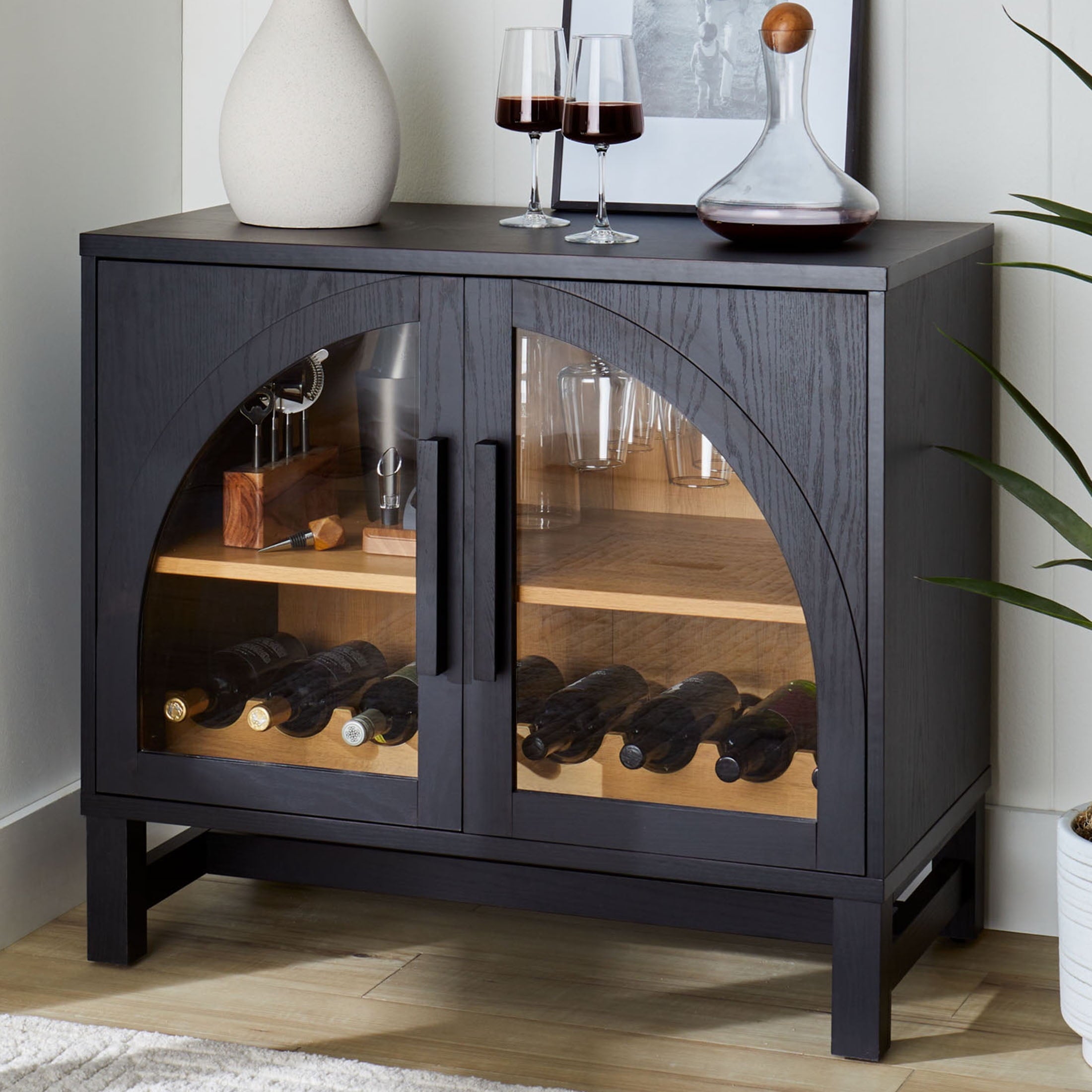 Kitchen Furniture Juliet Collection Arched Kitchen 20 in x 32 in x 36 in, Black