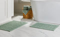 Better Homes & Gardens Katti Lattice 2 Piece Bath Rug Set, Green River, 17" x 24" & 20" x 30"