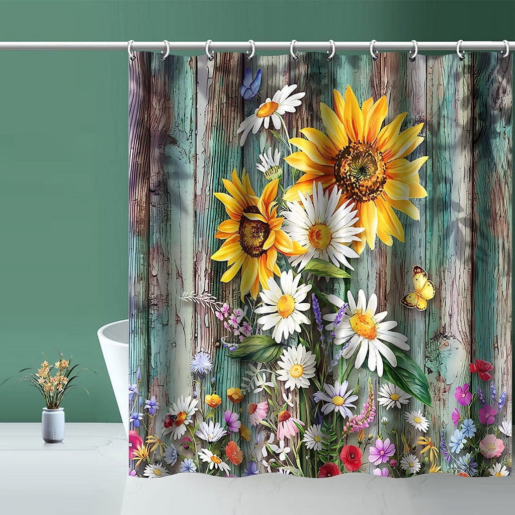 Shower Curtains, Boho Shower Curtains for Bathroom, with 12pcs Hooks, Weighted Hem,72" x 72" , Colorful