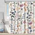 Fabric Shower Curtain, Bathroom Shower Curtain Sets, Colorful Flower Shower Curtain with 12 Hooks , 72” x 72”