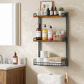 Biemlerfn 3-Tier Wall Mounted Storage Organizer Shelf, Space-Saving & Height-Adjustable Over The Toilet Storage Rack for Bathroom, Kitchen,