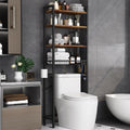 The Toilet Storage Shelf, 4-Tier Wooden Bathroom Organizer Adjustable Saver Space Rack with Toilet Paper Holder, Vint...