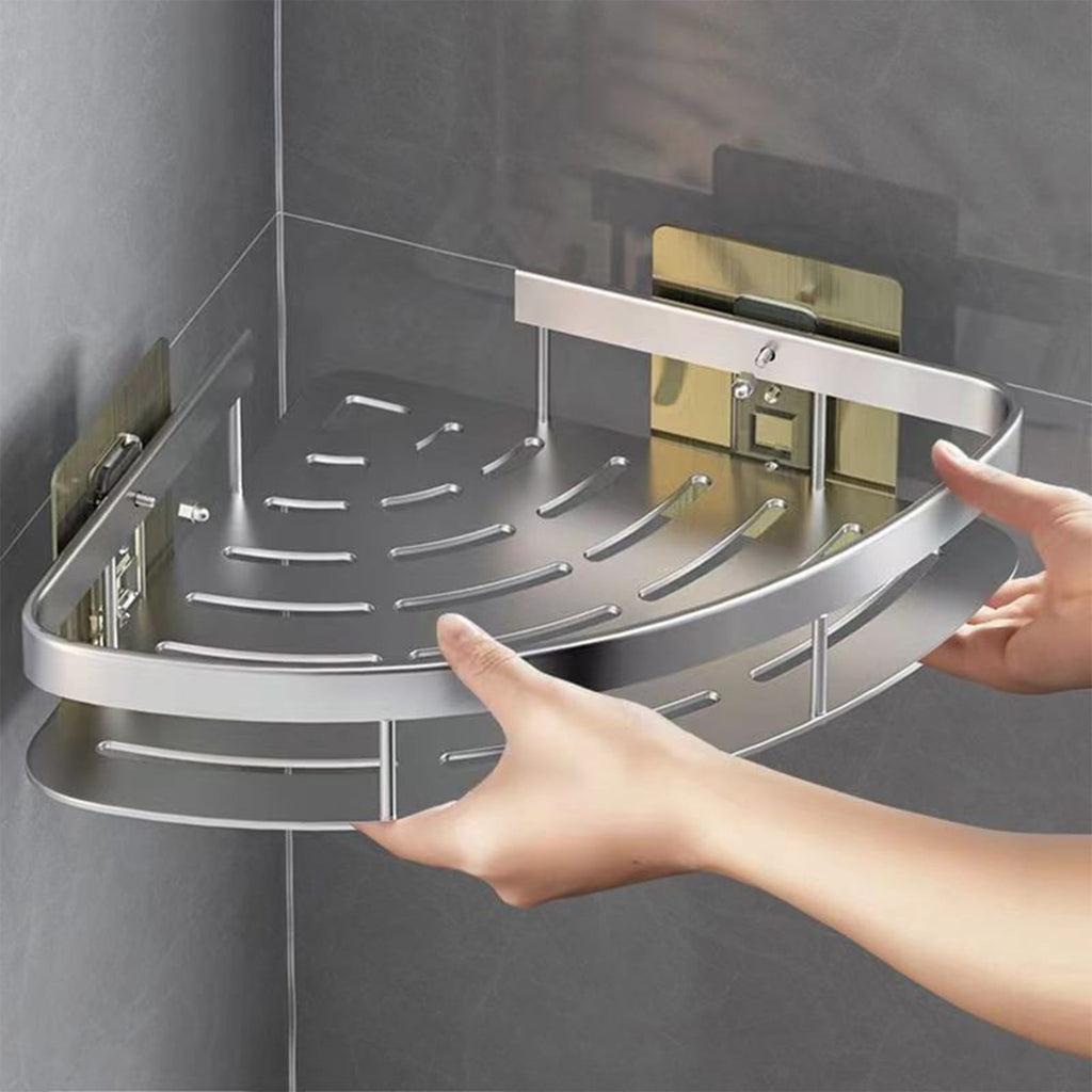 Caddy Shelves with Soap Holder Stainless Steel Kitchen Organizer, Adhesive & Drilling Wall Mounted Racks for Bathroom...