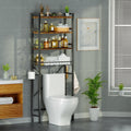 The Toilet Storage Shelf, 4-Tier Freestanding Bathroom Organizers and Storage, above Toilet Space Saver Rack with Adj...