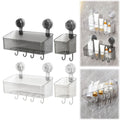 Clear Shower Caddy Suction Cup Plastic Shower Basket Organizer No Drilling Removable Shower Shelf for Bathroom Storag...