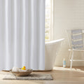 100% Shower Curtain Set with Waterproof Liner and 12 Metal Hooks (White)