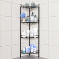 TINANA Corner Shower Caddy: 4 Tier Corner Shelf Organizer, Floor Standing Shower Caddy for Bathroom, Rest Room, Black