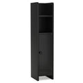 Bathroom Storage Cabinet with Adjustable Shelf 1 Door & 2 Open Shelves Living Room Black